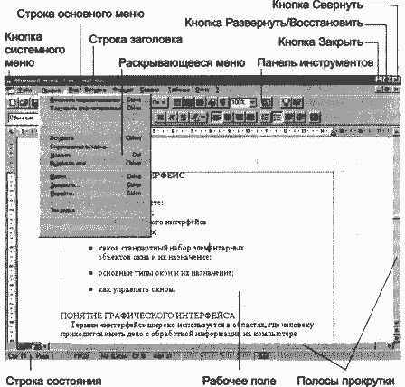 Курсовая работа: Основные элементы графического интерфейса Windows